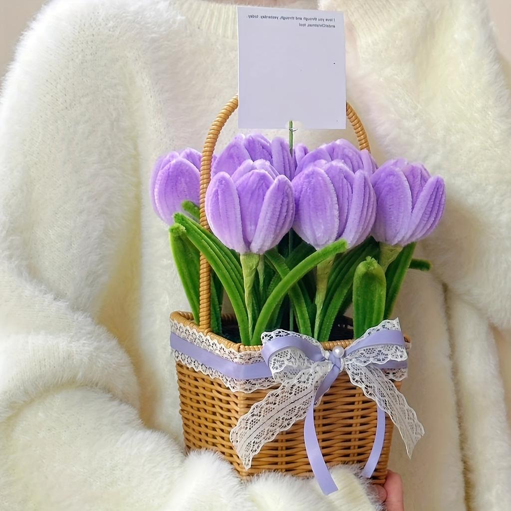 Pipe Cleaners Set Crafts Furry Chenille Stems Twist Stick DIY Arts Crafts Home Decoration Flower Bouquet Leaf Stem Handicrafts