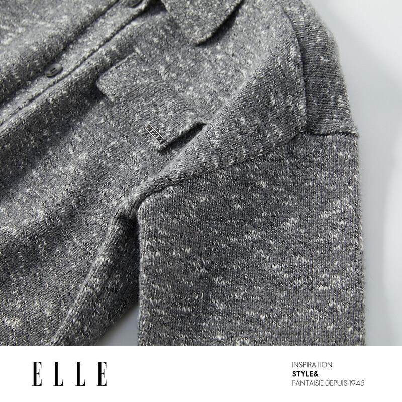 ELLE Women's Vintage Heathered Merino Wool Cardigan