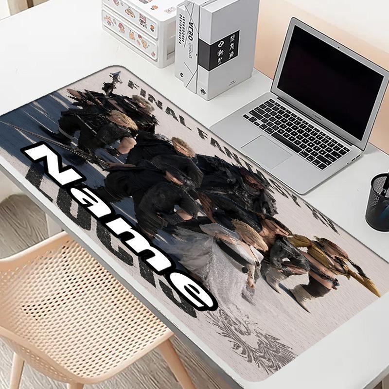 Custom Name Personalized Final Fantasy Pattern Mousepad, Laptop PC Desk Mat, Decorative Desk Mat for Home Keyboard Pad Gift