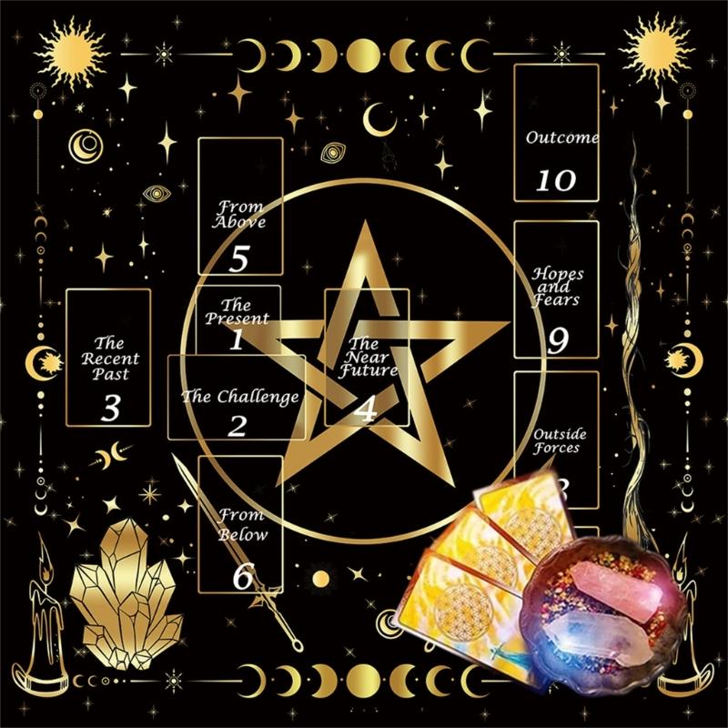 Card Reading Star Pattern Tarots Card Tablecloth Altars Cloth Altars Cloth Divinations Card Table Cloth Tapestry