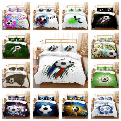 Fußball-Druck-Bettbezug, Tröster, Bettbezüge, atmungsaktiv, Geschenk für Kinder, Freunde, coole, kreative Heimdekoration, waschbare Bettwäsche