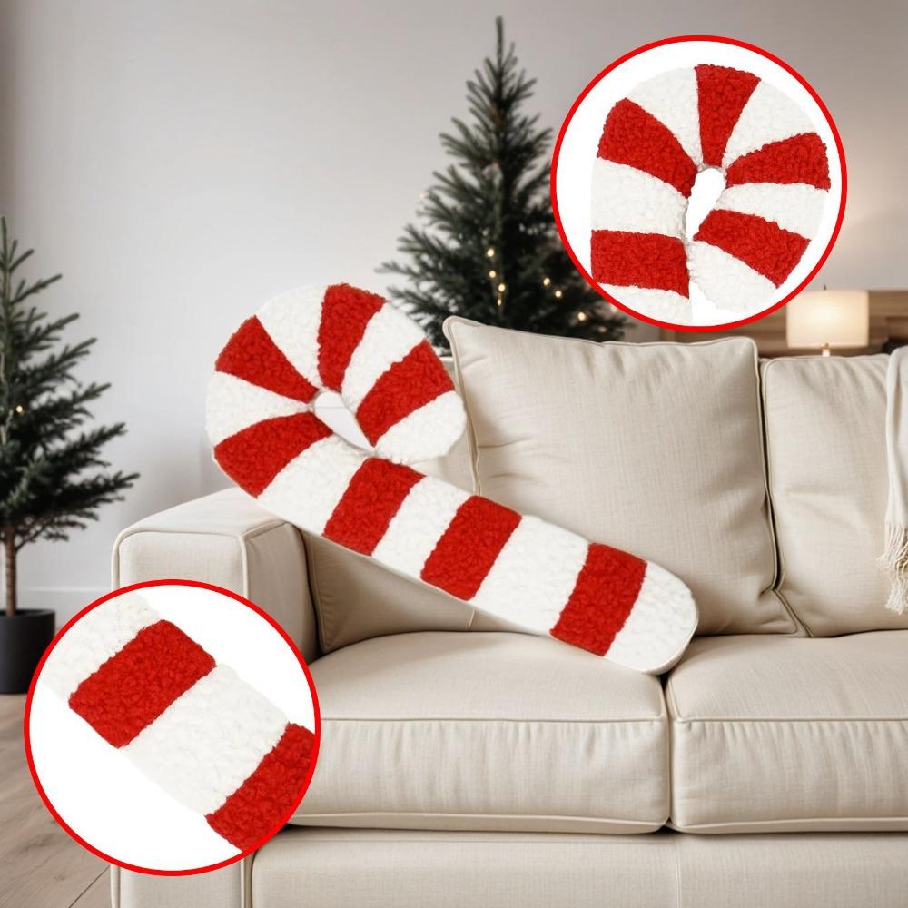 New Candy Cane Pillow 3D Candy Plush Pillow Pillow Creative Christmas Decoration Decorative Candy Pillow Chair Cushion