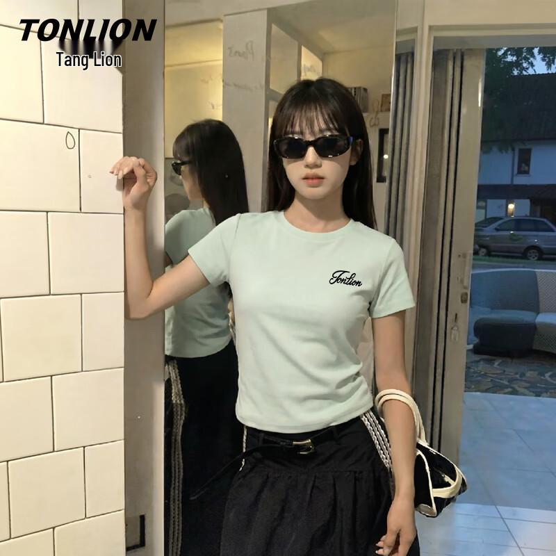 TonLion Women's Slim-Fit Letter Graphic Short Sleeve T-Shirt