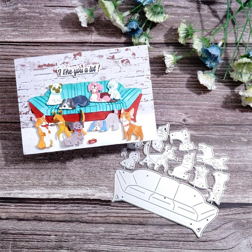 Hundesofa Metall Stanzformen Schablonen Stanzschablone für DIY Scrapbooking Album Papierkarte Prägearbeiten