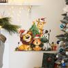 Wholesale of Christmas Atmosphere Cute Animals and Christmas Trees Living Room Entrance Hall Home Wall Decoration Stickers