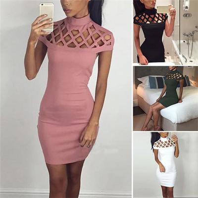 robe soirée Slim crayon femmes bandent Cocktail Mini Les à Bodycon de courtes Party manches b7Ygf6vy