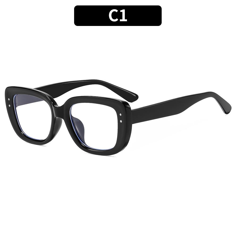 New Fashionable Small Frame Square Anti-Blue Glasses Frame Versatile Street Shot Plain Literary Flat Glasses Rice Nail Glasses Frame