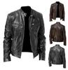 New color European and American men's clothing men's leather jacket men's youth stand-up collar punk motorcycle leather jacket