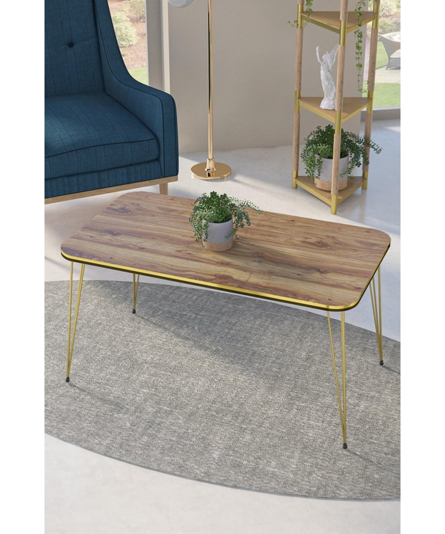 

Center Table Double Kr Gold Walnut Wire