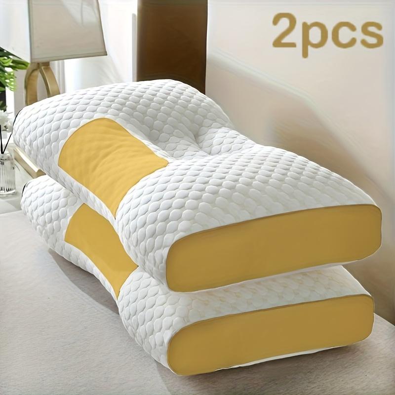 Buy1get1 free 2 soft woven neck massage couple pillows - adjustable ergonomic orthopedic support high-quality pillow core detachable pillowcase