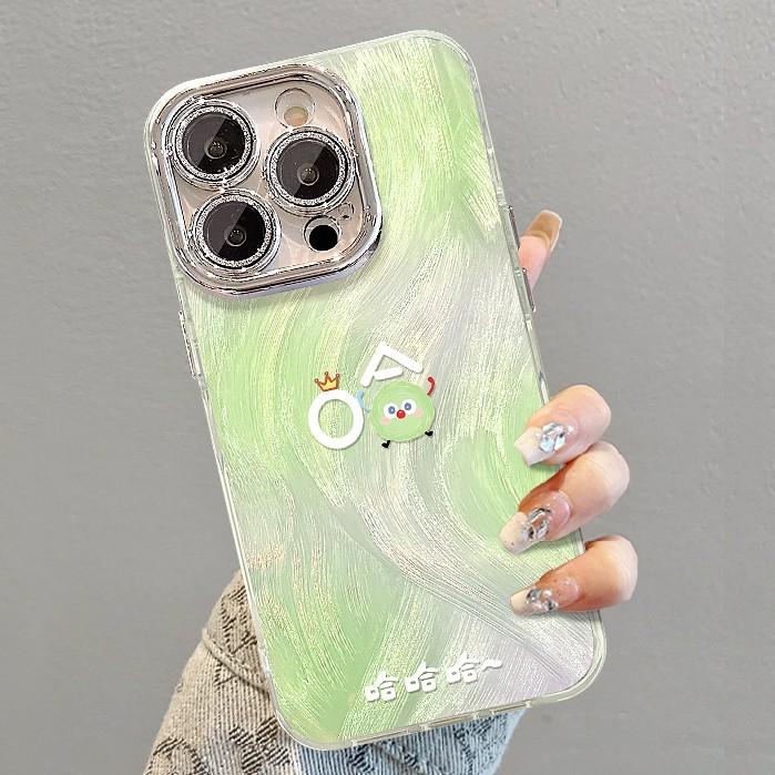 Coal Ball Hahaha, Suitable for 16promax, Apple Phone Case 15, Cute Feather Screen 14, Niche 13, High-end Romantic Couple
