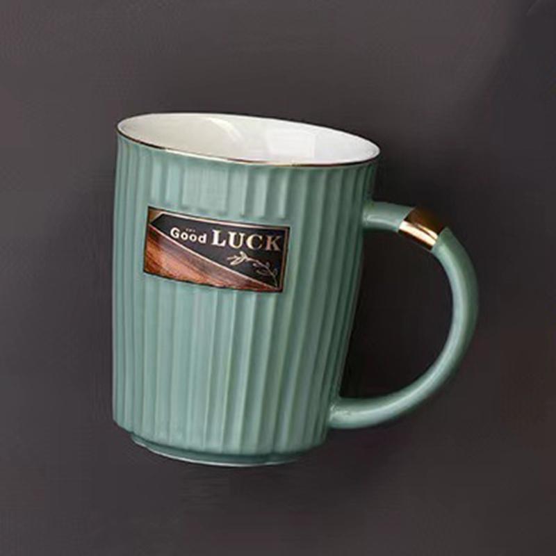 350 ml hitzebeständiger Wasserbecher für den Haushalt, nordischer Stil, vertikal gestreifte Keramiktasse, Zitronentee, Milch, Americano, Latte, Tassen, Trinkgeschirr