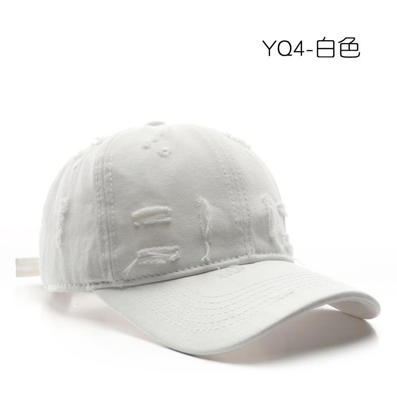 

Spring and Autumn solid color light board curved brim hole cap outdoor travel sports sunscreen baseball cap белый