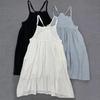 Johnature Japanese Versatile Suspender Dresses For Women Summer High Waist Strap Layered Mori Japanese Dresses