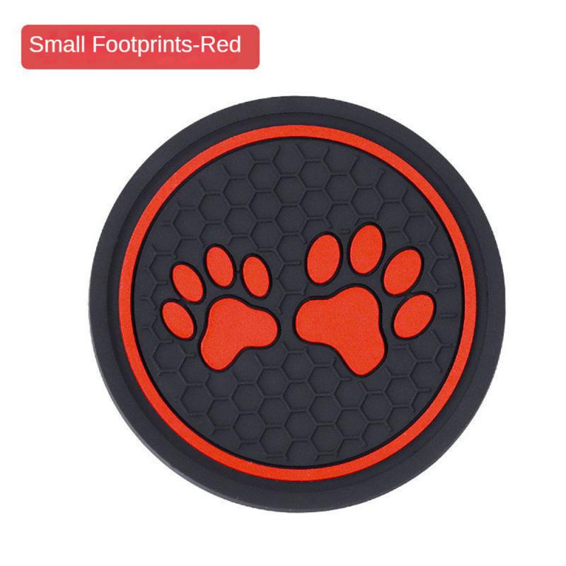 Non-slip Car Water Cup Pad Cat Paw Footprint Rubber Mat for Bottle Holder Coaster Auto Interior Anti-skid Cup Holders