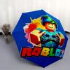 1pc Roblox Gamer Umbrella with Automatic Opening/Closing Button - 8-Rib Windproof Design,Foldable&Portable with Roblox Character&Block L
