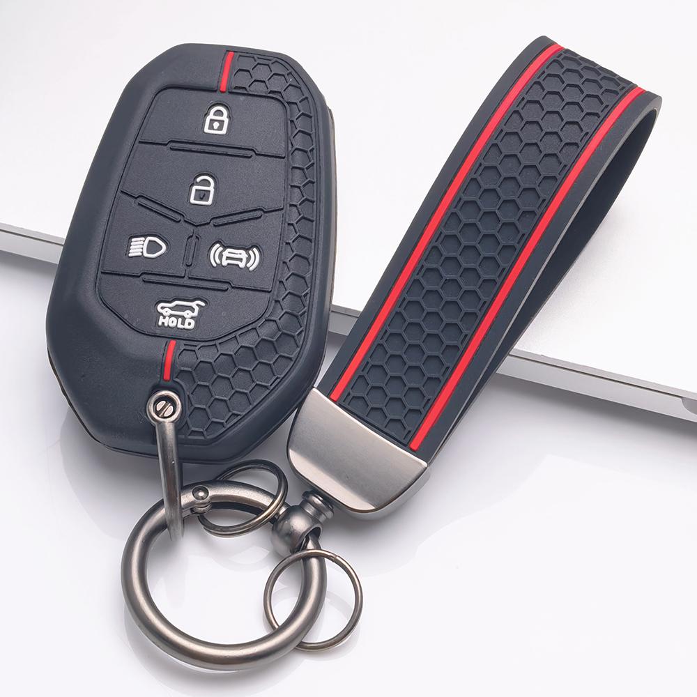 Copri Telecomando per SsangYong Korando Actyon Kyron Rexton Tivoli Musso Torres Rodius Stavic con Portachiavi Accessorio Protettivo Protezione Telecomando
