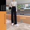 Narrow Wide-leg Pants Women's Spring and Autumn High-waisted Black Suit Pants High-end Drape Pants Autumn and Winter Small Straight-leg Pants