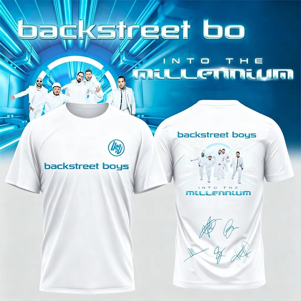 2026 Retro Backstreet Boys Tour T-Shirt Betritt das Millennium Las Vegas Unisex Oversized Kurzarm Street Style Top