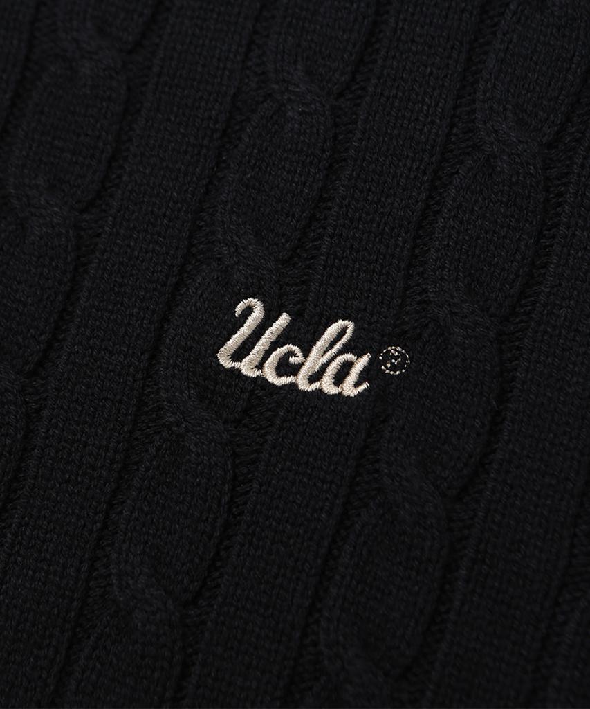 UCLA Unisex Round Neck Cable Knit [Black](Uzalk8A_39)
