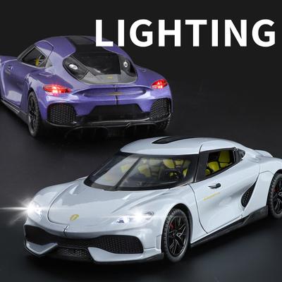 New 1:24 Gemera GT Super Sport Car Alloy Diecast Metal Model Car Sound & Light Hobby Collectibles Trendy Ornament Gift For Boyfriend