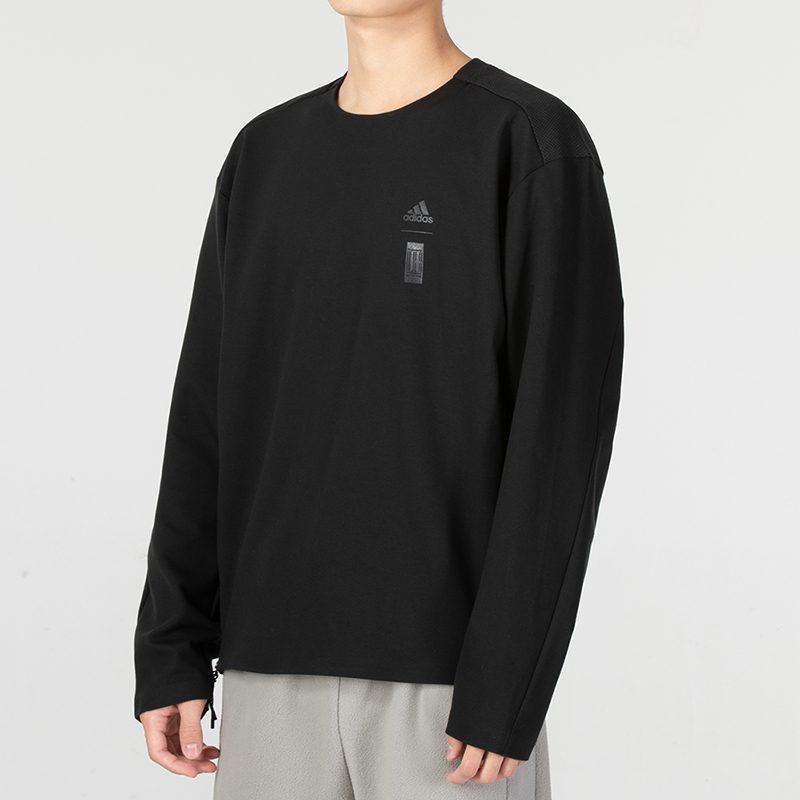 adidas Sweatshirts Men's Black Crew Neck Moderate Other HM2942