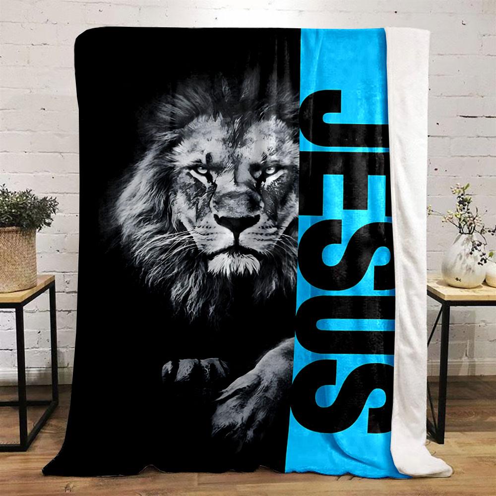 Lion Jesus Print Blanket  Printed Blanket for Living Room Bed Couch lunch break Soft Cozy Blanket for Friend's festival Gift