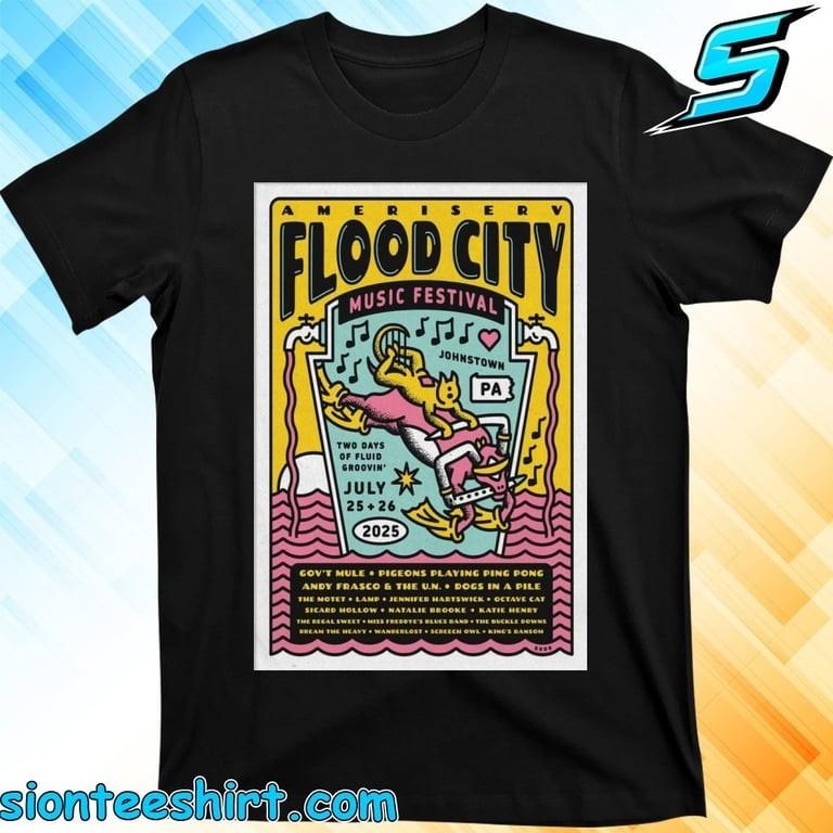 Flood City Music Festival July 25-26, 2025 Poster T-Shirt Unisex T-Shirt L
