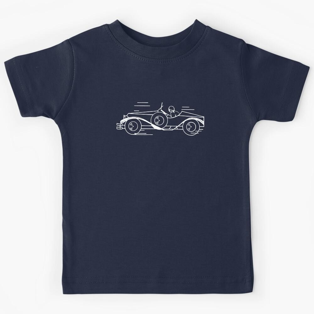 Vroom! Classic Art Deco Roadster *Unfilled Lines* T-Shirt Kids T-Shirt 100