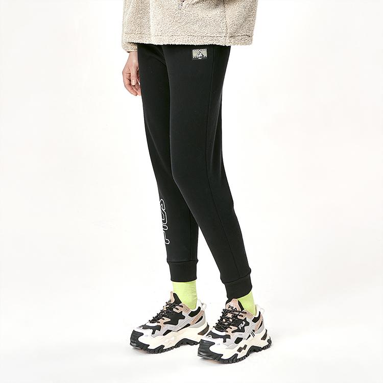 New FILA Knitted Sweatpants Women's Jet Black F11W149602F-BK