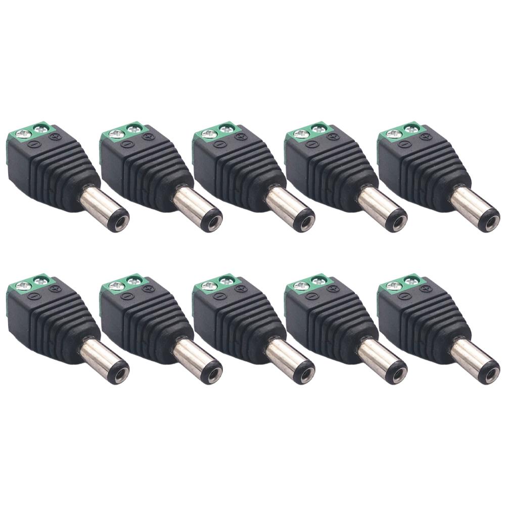 Reliable and Durable 10PCS Male DC Power Plug 5 5 x 2 1MM Adapter Connector for CCTV and LED Power Supply