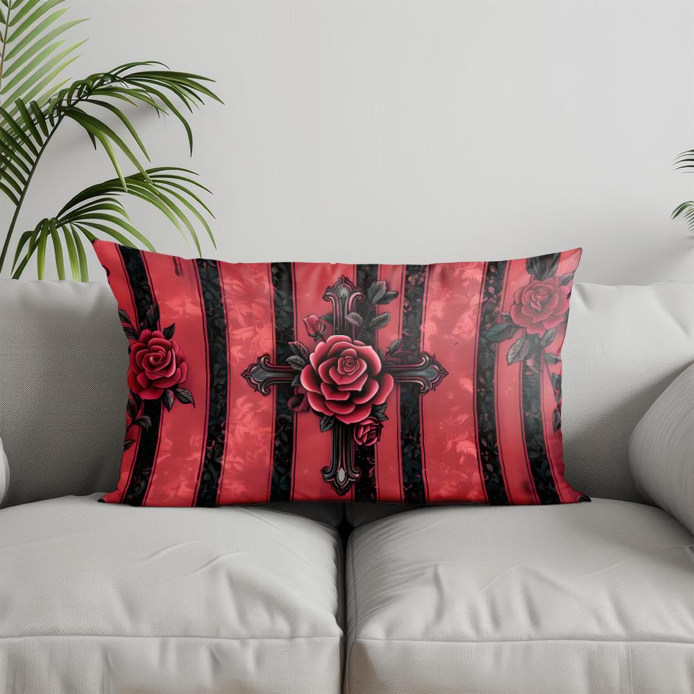 Home Decor Festive Christmas Pattern Pillow Suitable For Sofa Bedroom Car Pillow Cover Cushion Rectangular Back Cushion