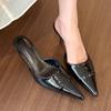 New Fashion Pointed Tip High Heel Slippers Women's Summer Sandals Retro Outdoor Slippers for Women Zapatos De Mujer Slides Women