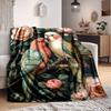 1pc Parrot Floral Lightweight Flannel Blanket, Comfortable and Warm Blanket, for Office and Camping Sofa Bed110