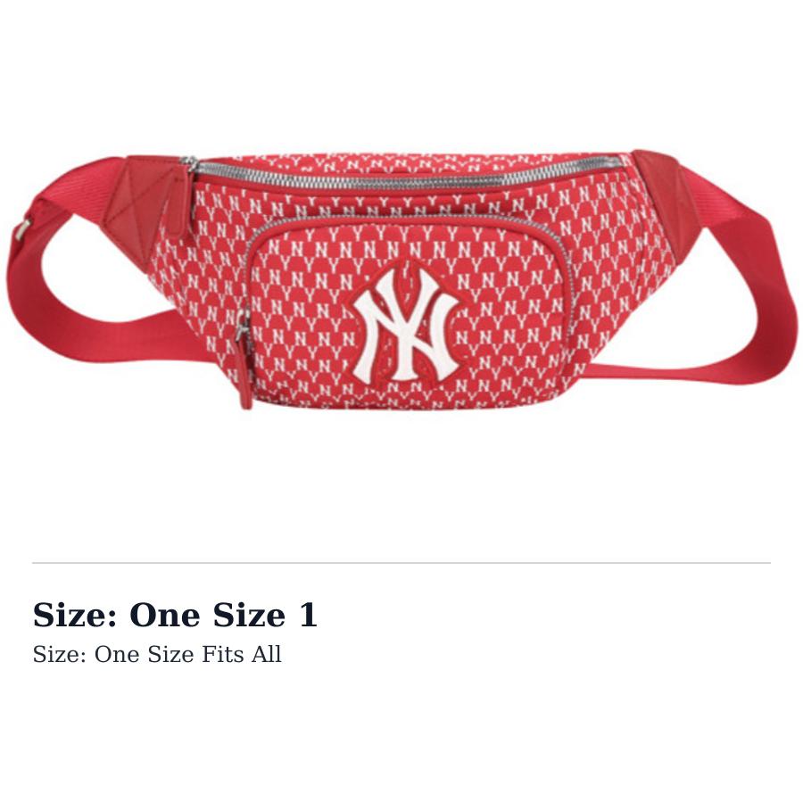 MLB Monogram Collection Polyamide Shoulder Bag, Crossbody Bag, Fanny Pack Regular Unisex Red 32BGC9911-50R