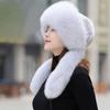 Autumn Winter New Women Faux Fox Fur Outdoor  Keep Warm Protect Ears Tail Russian Snow Hat Caps