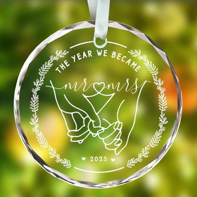 2025 Wedding Gifts, Christmas Gifts, Christmas Ornaments, Married Decorations, Christmas Ornaments, Crystal Glass Ornaments