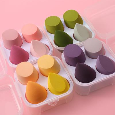4 pezzi di trucco spugna soffio di polvere asciutto e bagnato combinato bellezza cosmetica palla fondotinta soffio di polvere taglio smussato trucco strumenti spugna