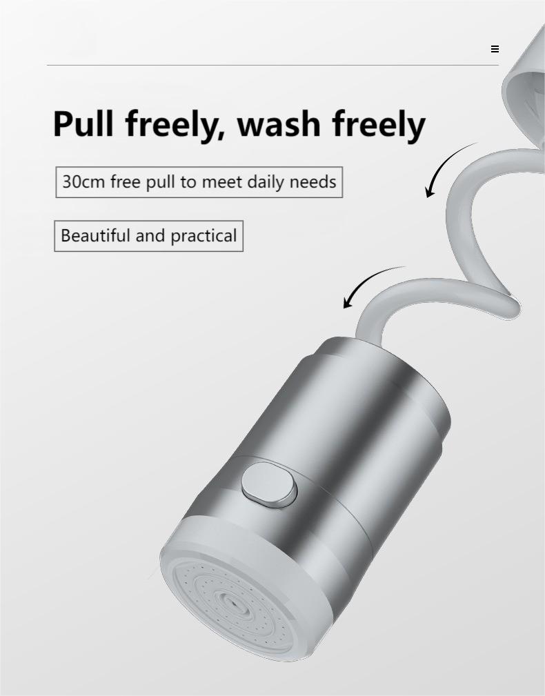 Magnetic pull-out nozzle extender, aerator, splash-proof nozzle, hidden built-in pull-out faucet Faucet extender