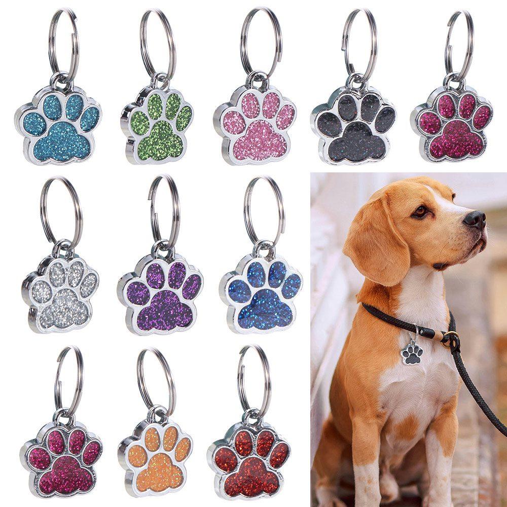 Personalized Dog Cat Tags Anti-Lost Pet Collar Tag Pendant Cats Supplies Pet Glitter Pendant  Cats