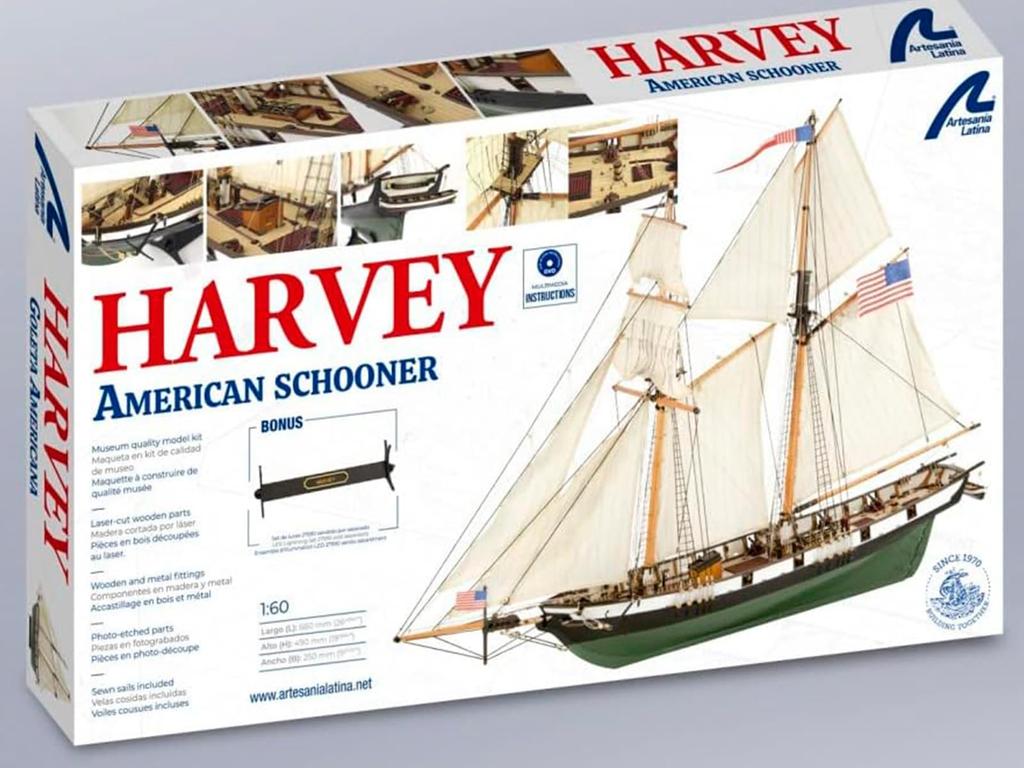 Latina Wooden model ship kit American Schooner Harvey Model 22416 Scale Model to build Medium level Artesanía - - - 160 - -