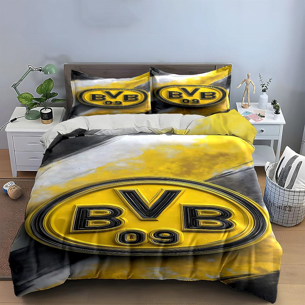 Yellow "BVB 09" Emblem. Bedding Sets Duvet Cover Sets Duvet Covers Pillowcases(1*Duvet Cover 2*Pillowcases Without Duvet Insert)