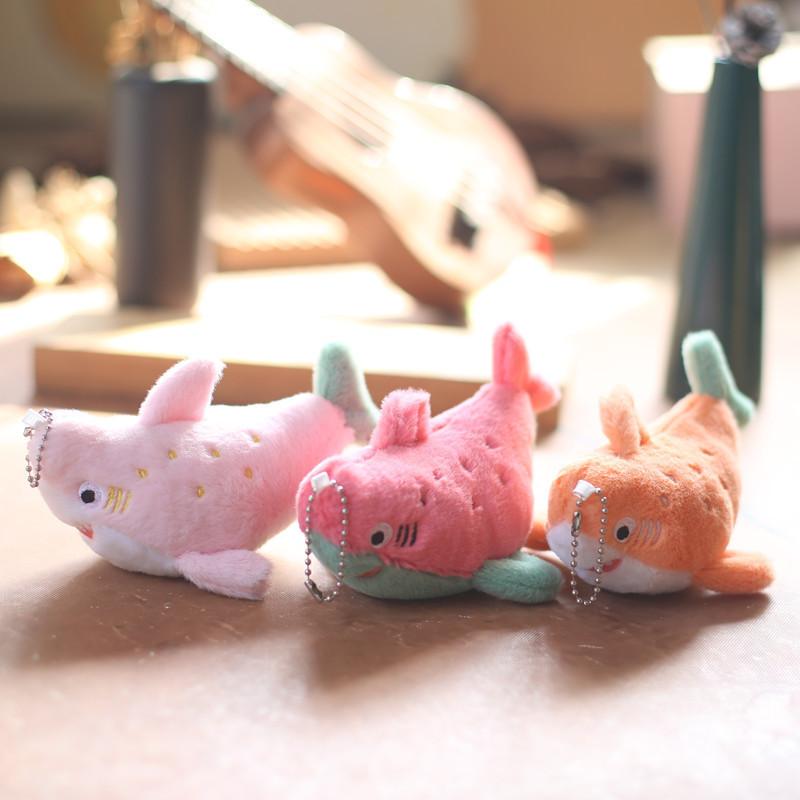 Adorable Fruit Shark Plush Keychain Cute And Soft Animal Doll For Bags And Keys
