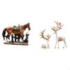 Majestic Equine And Reindeer Resin Sculpture Collection Elegant Animal Figurines for Home Office