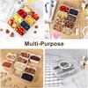 8-Compartment Removable Snack Box with Lid & Handle - Plastic, Ideal for Lunch, Salad, Charcuterie, Candy, Party - Fridge & Travel Use