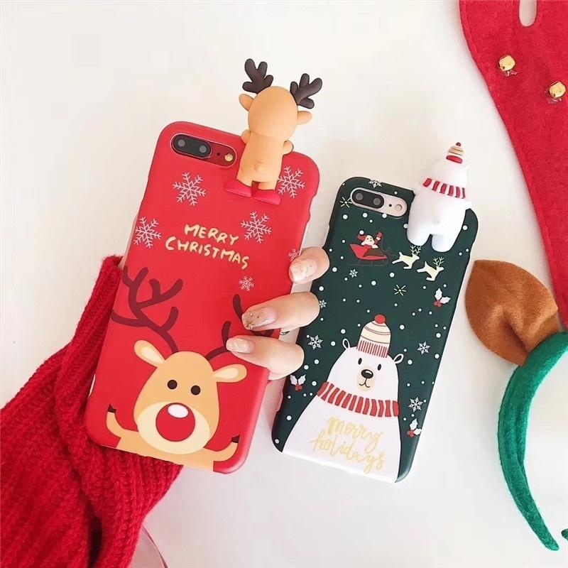 

Мягкий силиконовый чехол для телефона Snowman Reinder 3D для iPhone X / 8 / 6 / 6s iphone X зелёный