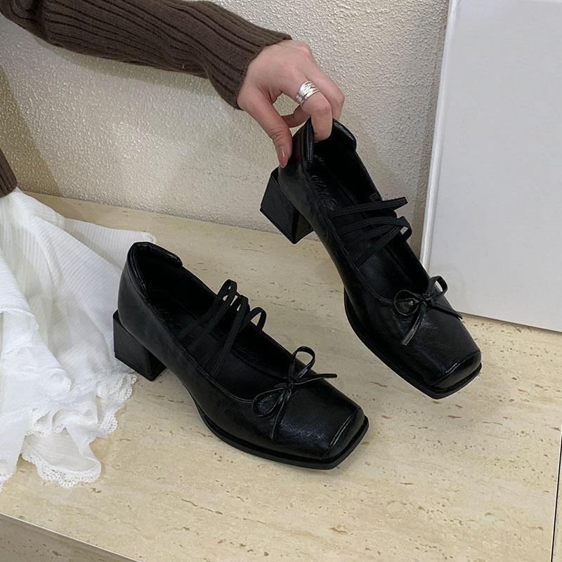 Fashion Female Low Heel Footwear Pumps Slides Shoes For Women Soft Fashion Butterfly-Knot Elegant Ladies Heeled Shallow Shoes 35 5670₽