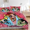 Powerpuff Girls Abenteuer Druck 3-teiliges Bettwäsche-Set Bettbezug mit 2 Kissenbezügen Zuhause Geburtstagsgeschenk