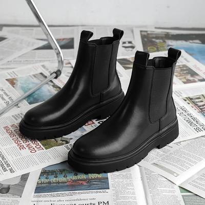 Mode Herren Leder High-Top Chelsea Boots 2025 Schwarze Lederschuhe Retro Schaftstiefel für Herren Formelle Kleidung Modetrend Lässige Stiefel