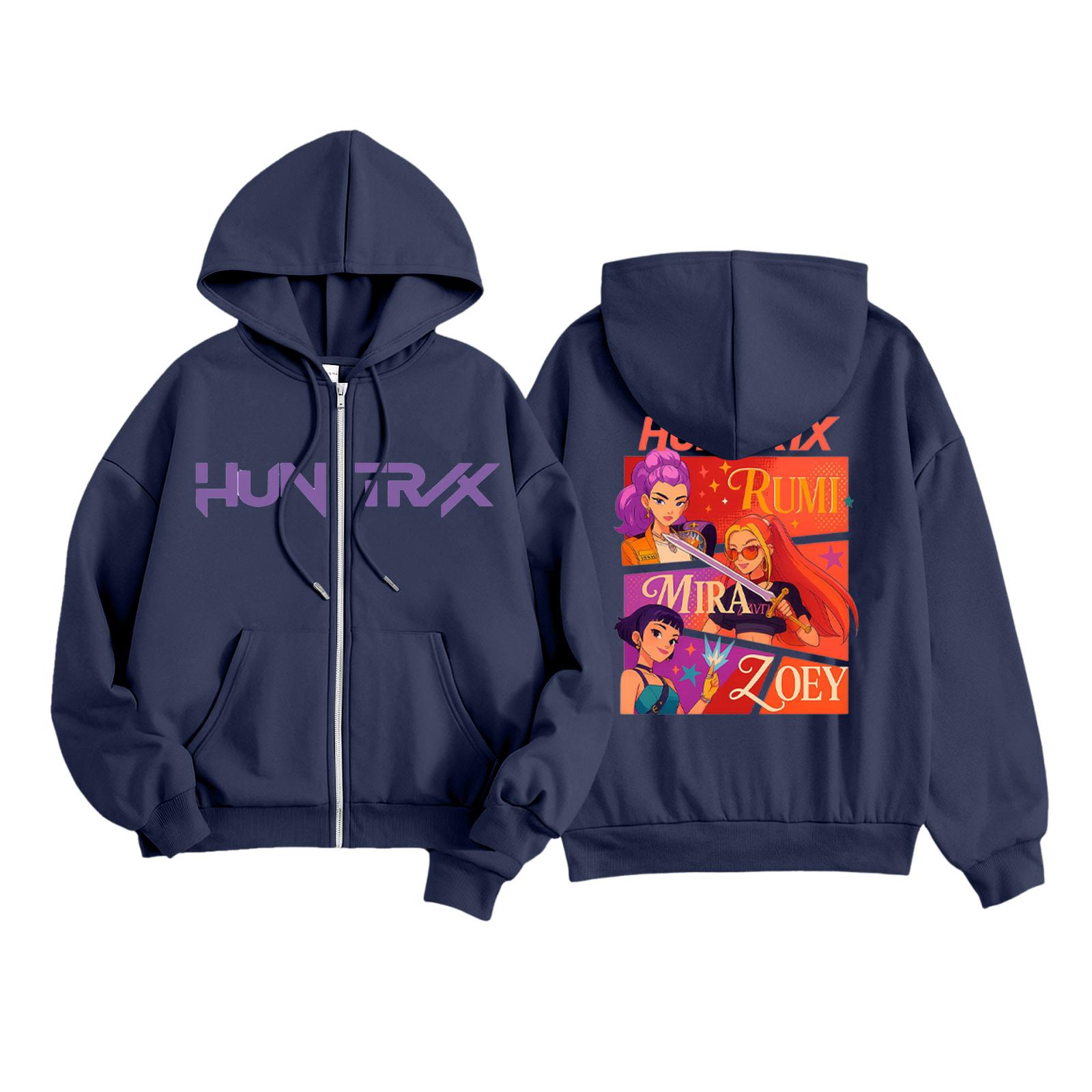 

Детская мода Женская легкая толстовка с длинным рукавом на молнии Толстовка с принтом и карманами 160